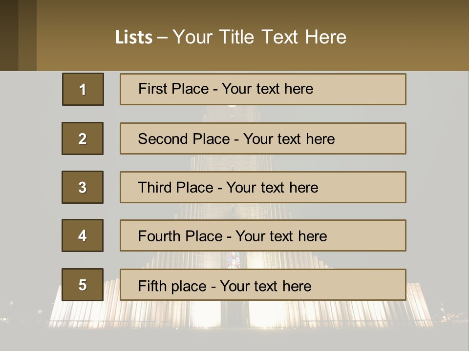 A Very Tall Building With A Clock At The Top PowerPoint Template