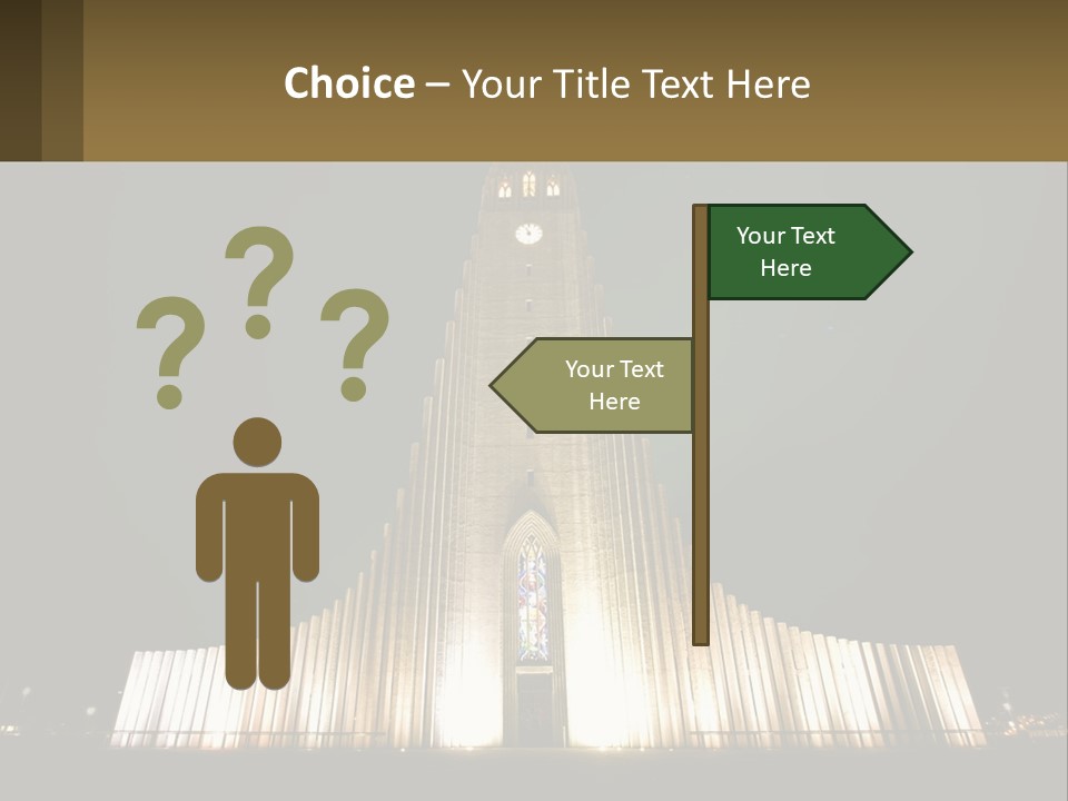 A Very Tall Building With A Clock At The Top PowerPoint Template