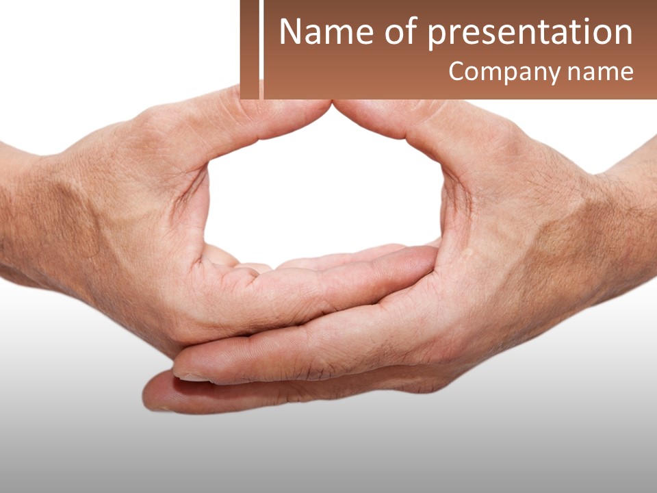 Two Hands Holding Each Other In The Shape Of A Circle PowerPoint Template