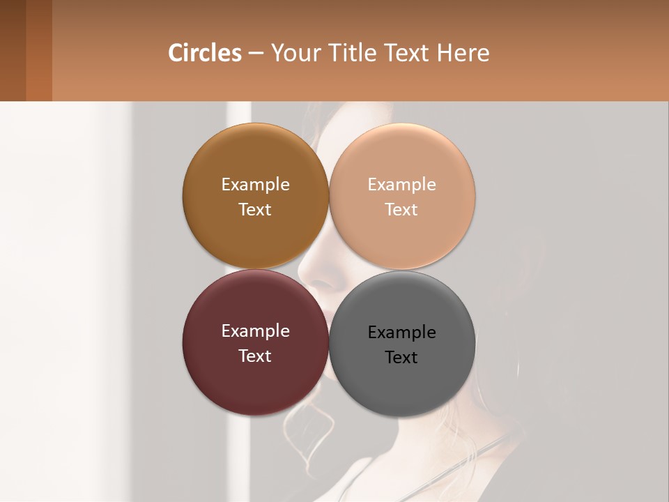 A Woman Looking Out A Window With A Brown Background PowerPoint Template