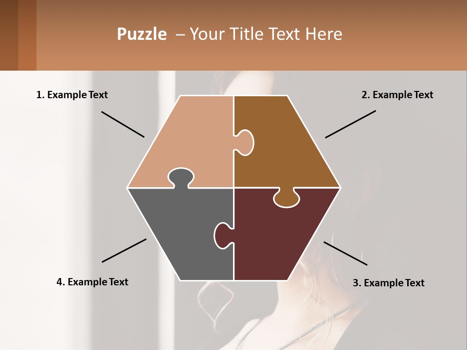 A Woman Looking Out A Window With A Brown Background PowerPoint Template