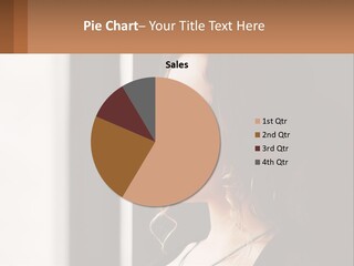 A Woman Looking Out A Window With A Brown Background PowerPoint Template