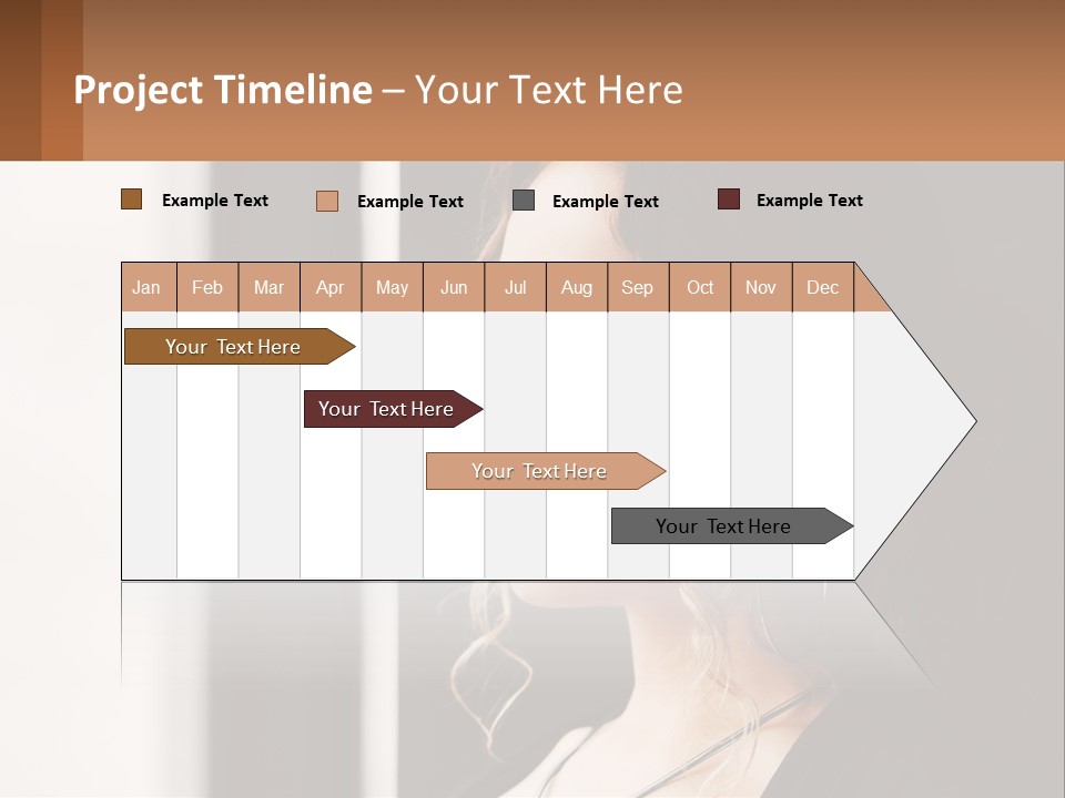 A Woman Looking Out A Window With A Brown Background PowerPoint Template
