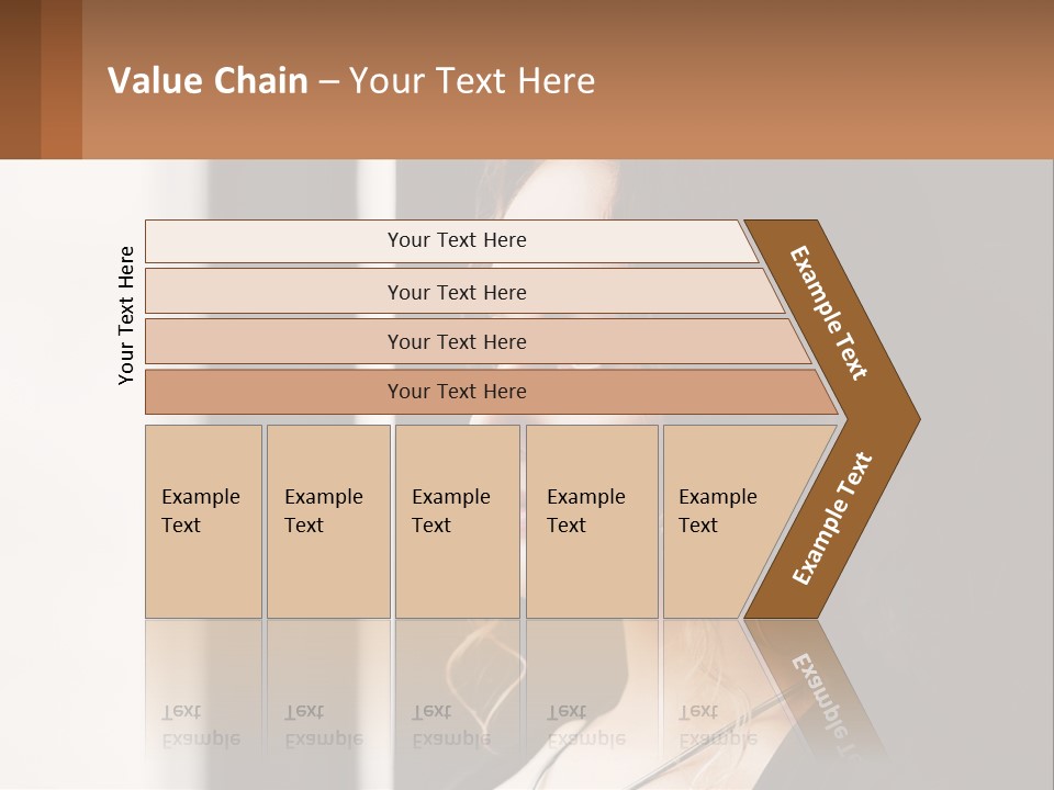 A Woman Looking Out A Window With A Brown Background PowerPoint Template