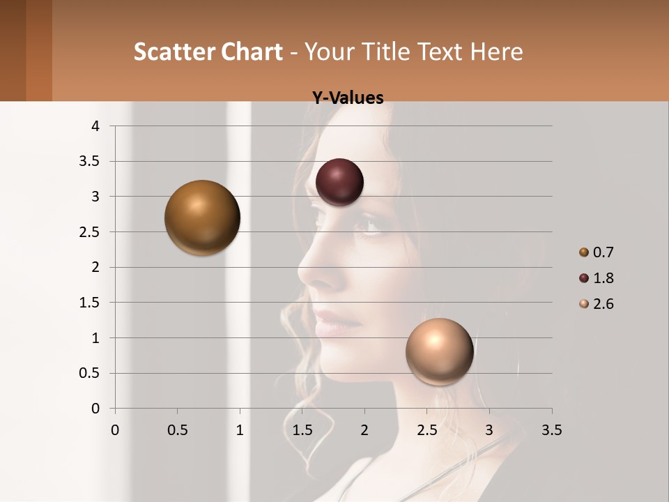 A Woman Looking Out A Window With A Brown Background PowerPoint Template