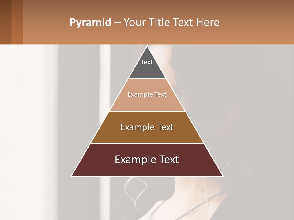 A Woman Looking Out A Window With A Brown Background PowerPoint Template