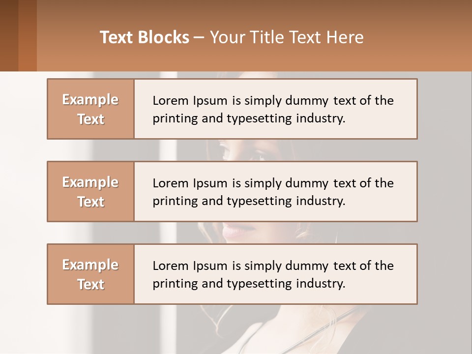 A Woman Looking Out A Window With A Brown Background PowerPoint Template
