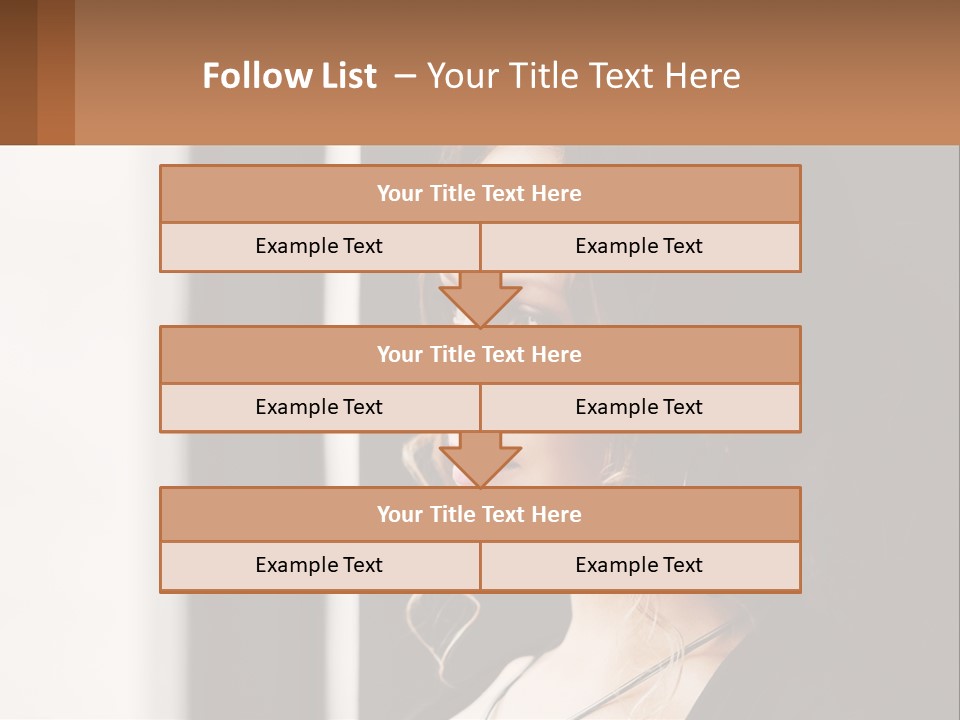 A Woman Looking Out A Window With A Brown Background PowerPoint Template