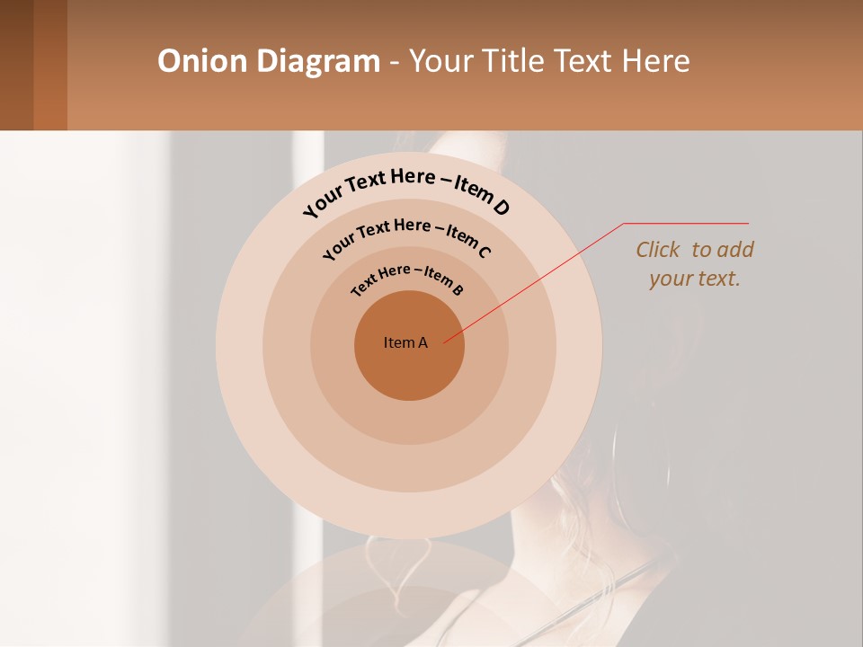 A Woman Looking Out A Window With A Brown Background PowerPoint Template