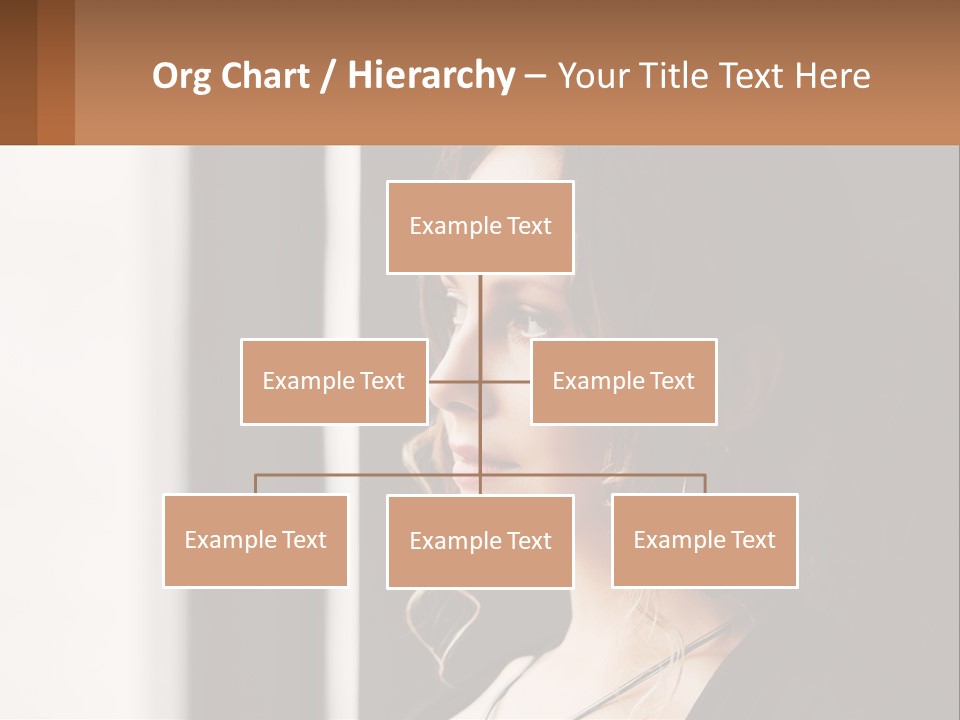 A Woman Looking Out A Window With A Brown Background PowerPoint Template