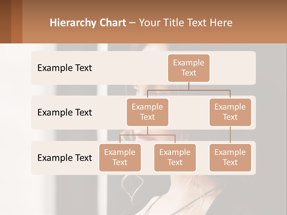A Woman Looking Out A Window With A Brown Background PowerPoint Template