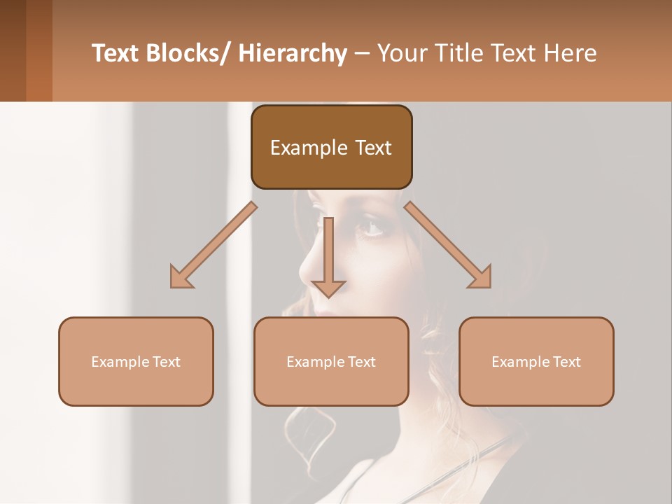 A Woman Looking Out A Window With A Brown Background PowerPoint Template