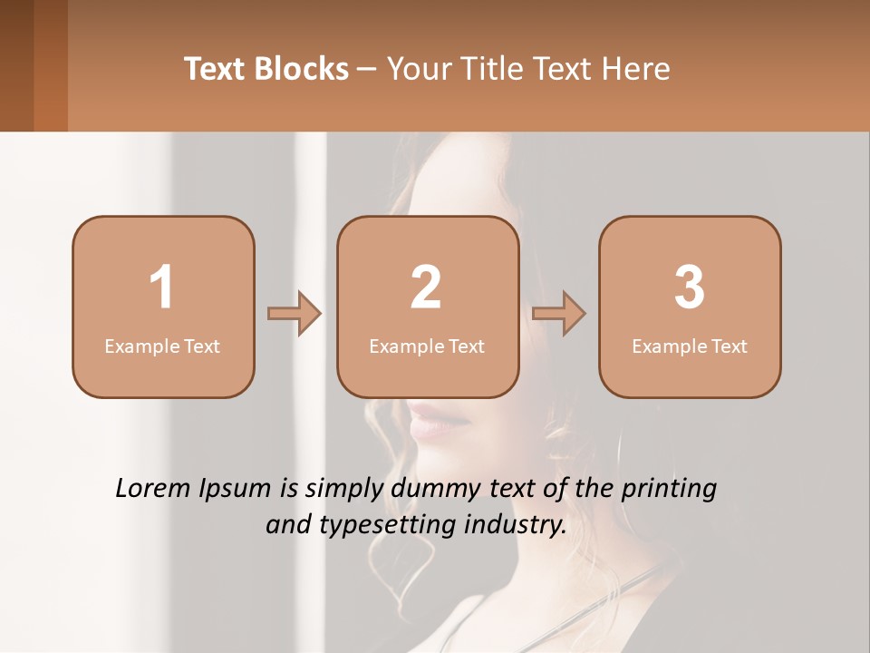 A Woman Looking Out A Window With A Brown Background PowerPoint Template