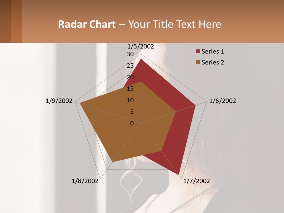 A Woman Looking Out A Window With A Brown Background PowerPoint Template
