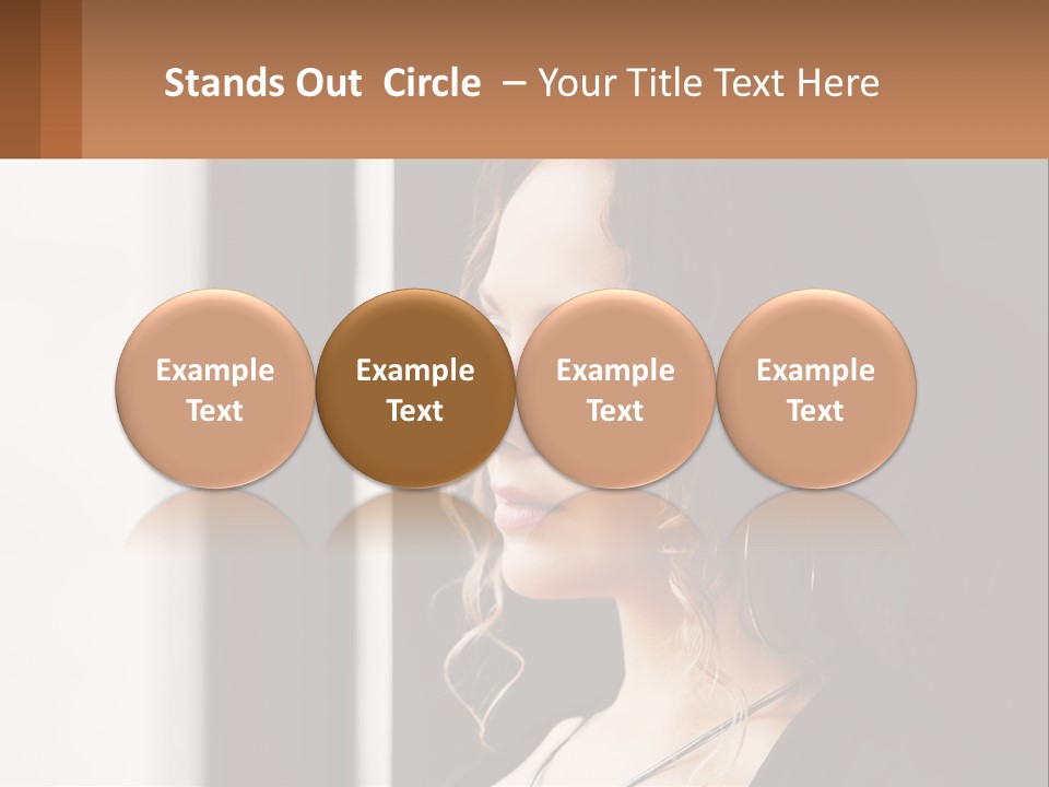 A Woman Looking Out A Window With A Brown Background PowerPoint Template