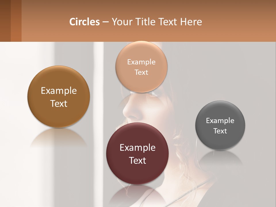 A Woman Looking Out A Window With A Brown Background PowerPoint Template