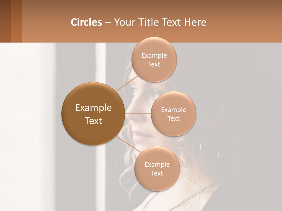 A Woman Looking Out A Window With A Brown Background PowerPoint Template