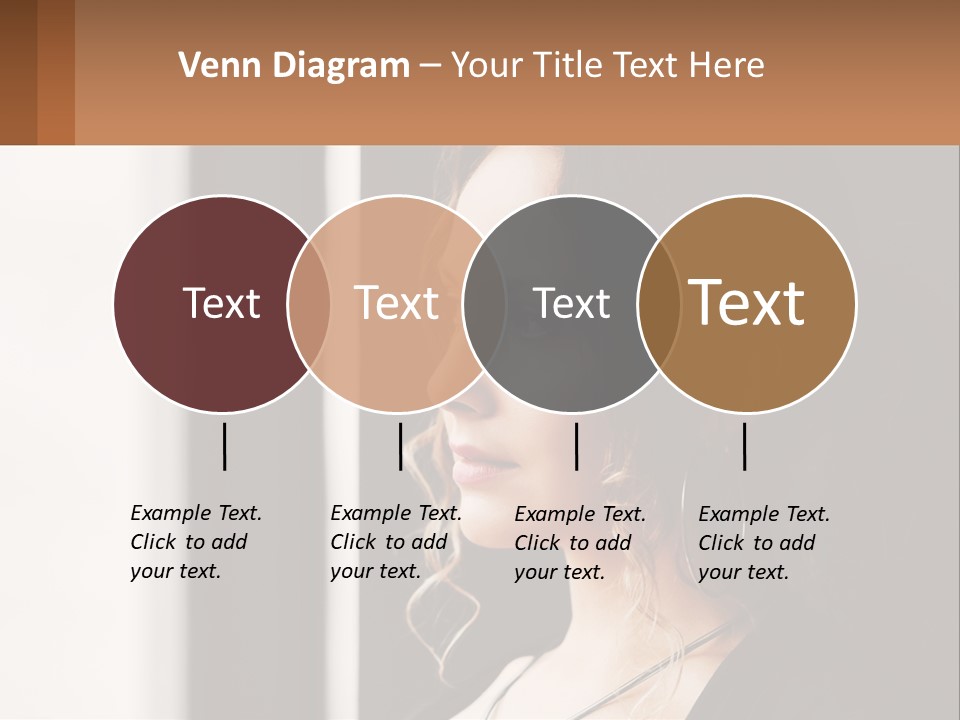 A Woman Looking Out A Window With A Brown Background PowerPoint Template