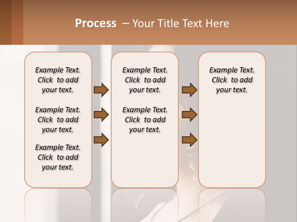 A Woman Looking Out A Window With A Brown Background PowerPoint Template