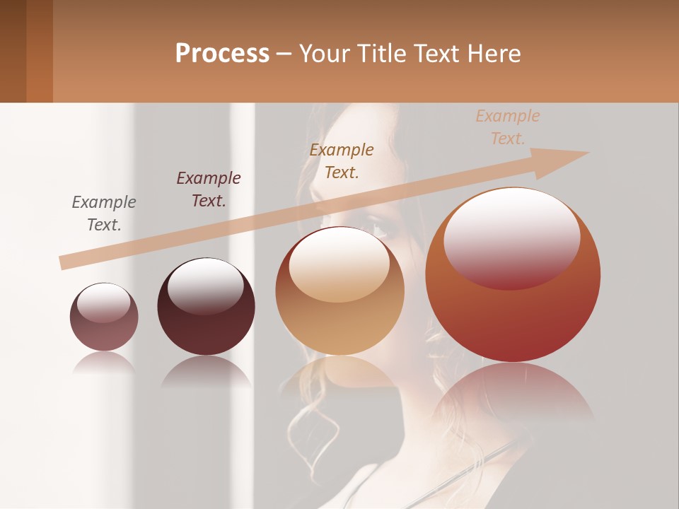 A Woman Looking Out A Window With A Brown Background PowerPoint Template