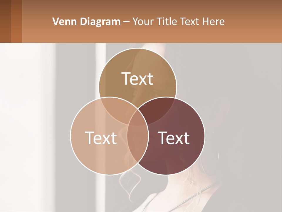 A Woman Looking Out A Window With A Brown Background PowerPoint Template