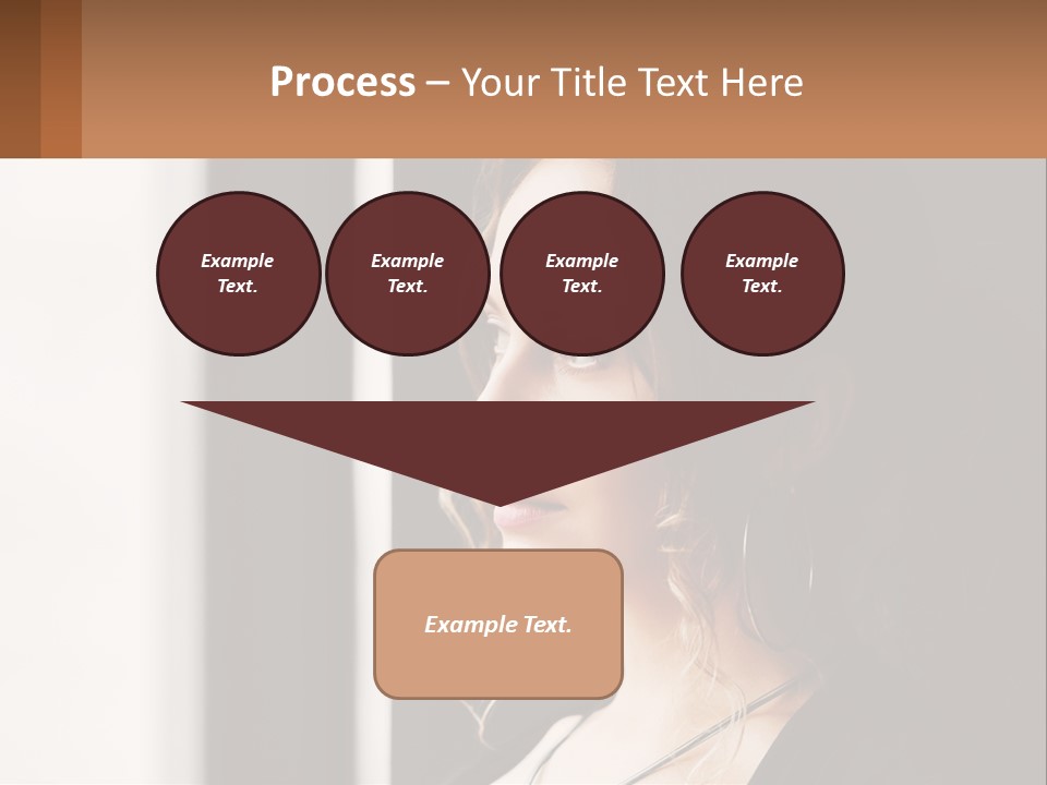 A Woman Looking Out A Window With A Brown Background PowerPoint Template