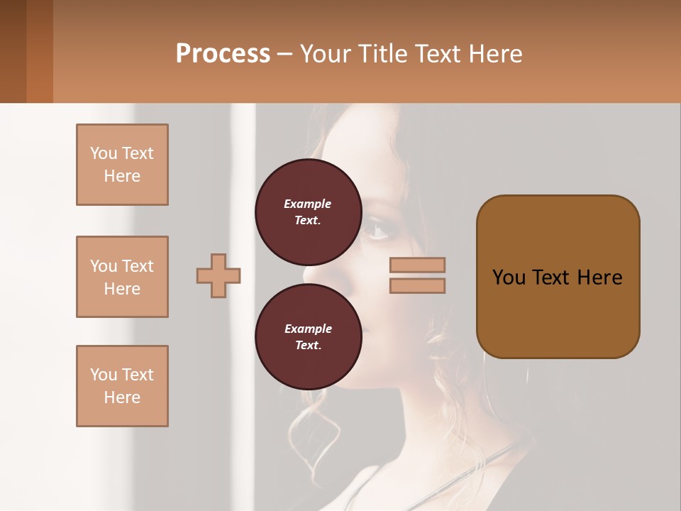 A Woman Looking Out A Window With A Brown Background PowerPoint Template
