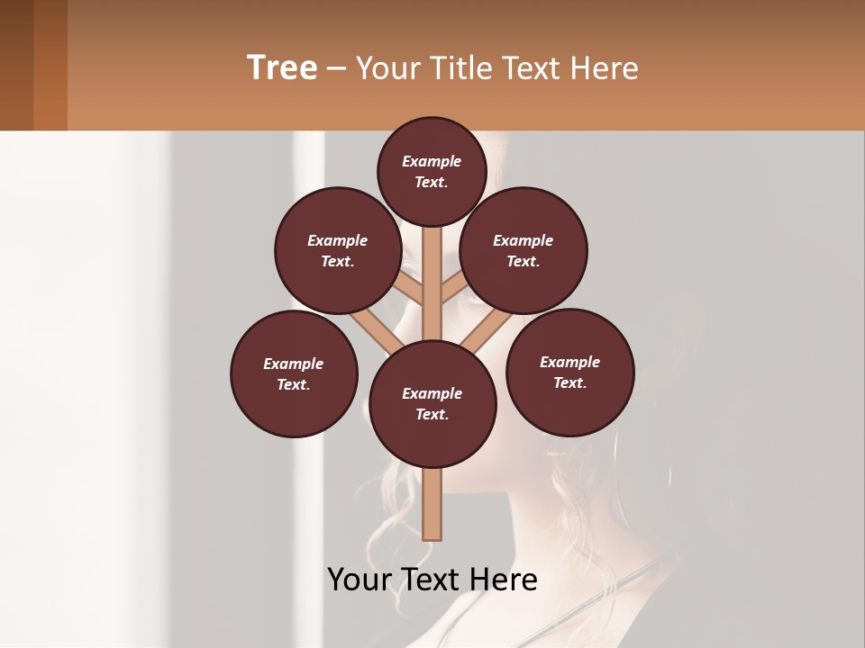 A Woman Looking Out A Window With A Brown Background PowerPoint Template