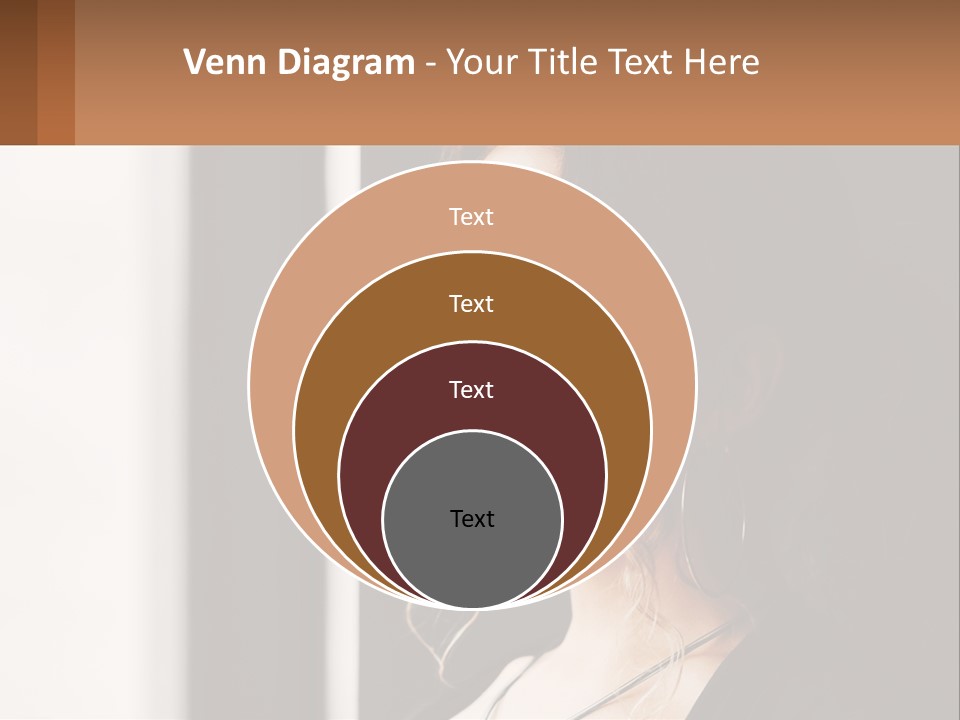 A Woman Looking Out A Window With A Brown Background PowerPoint Template