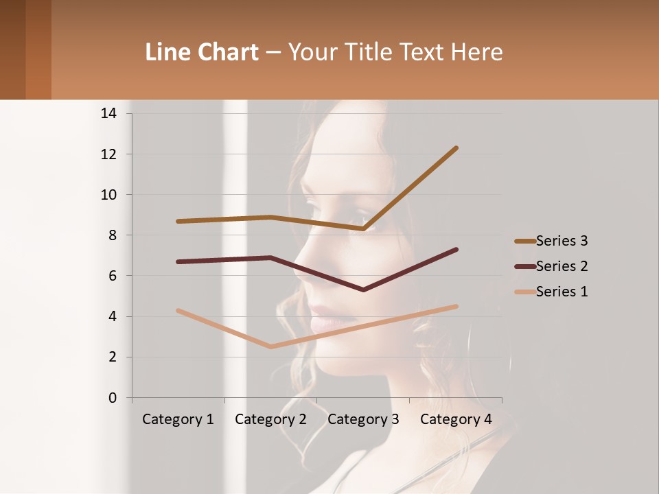 A Woman Looking Out A Window With A Brown Background PowerPoint Template