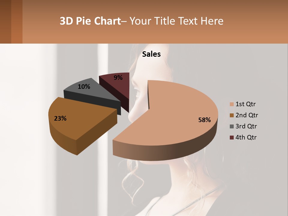 A Woman Looking Out A Window With A Brown Background PowerPoint Template