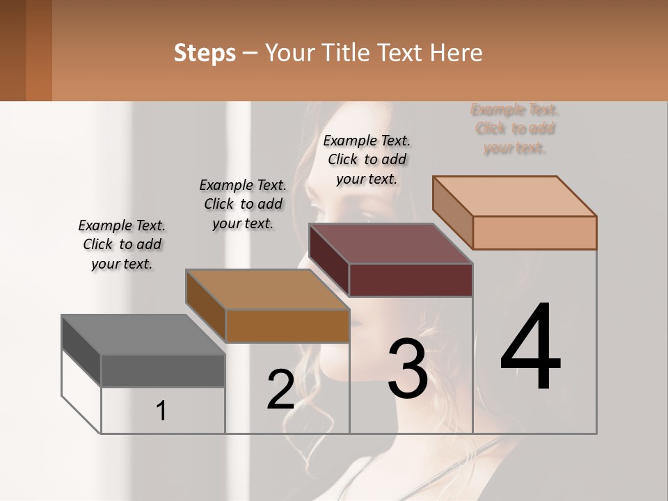 A Woman Looking Out A Window With A Brown Background PowerPoint Template