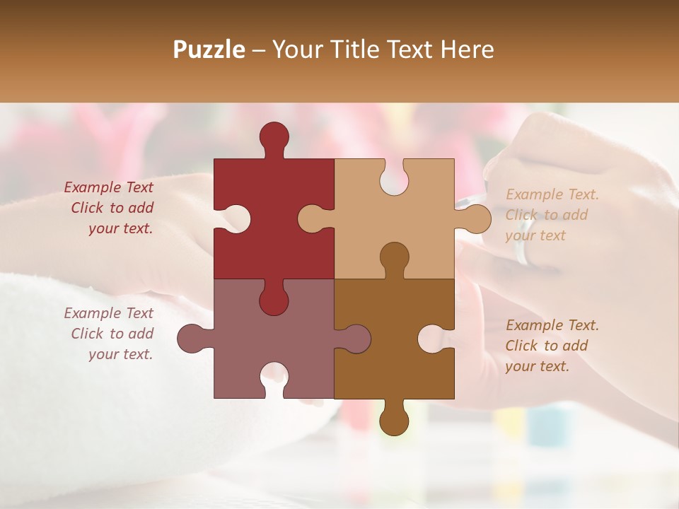 A Woman Getting Her Nails Done By A Nail Salon PowerPoint Template