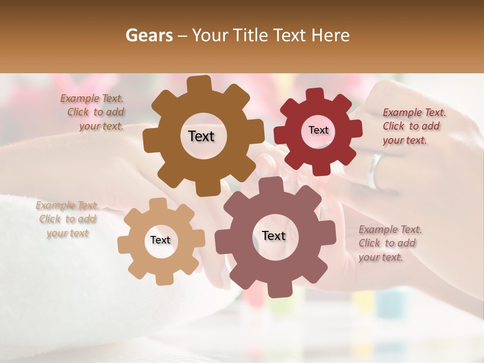 A Woman Getting Her Nails Done By A Nail Salon PowerPoint Template