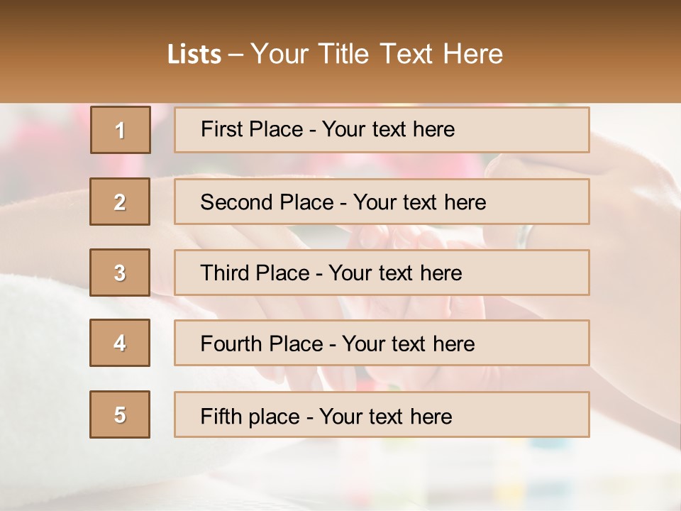 A Woman Getting Her Nails Done By A Nail Salon PowerPoint Template
