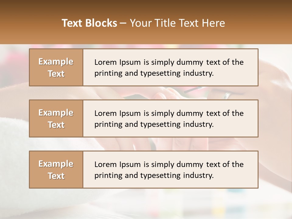 A Woman Getting Her Nails Done By A Nail Salon PowerPoint Template