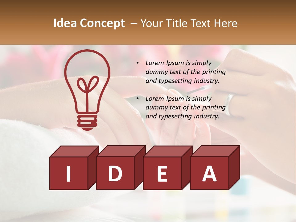 A Woman Getting Her Nails Done By A Nail Salon PowerPoint Template