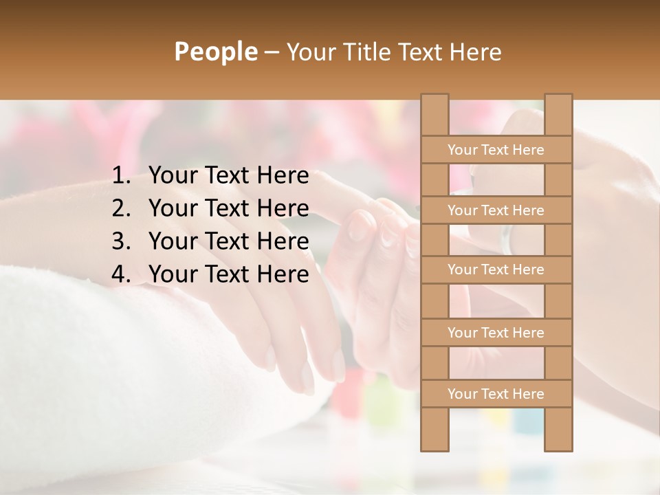 A Woman Getting Her Nails Done By A Nail Salon PowerPoint Template