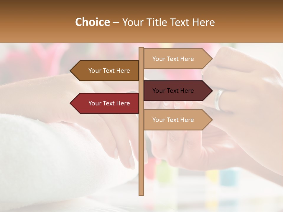 A Woman Getting Her Nails Done By A Nail Salon PowerPoint Template