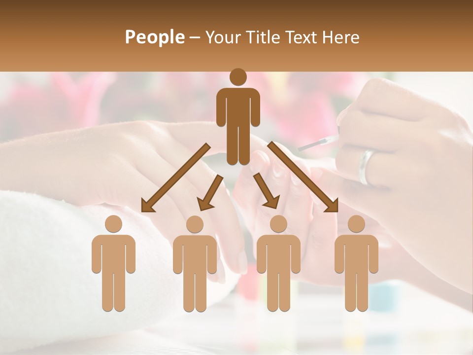 A Woman Getting Her Nails Done By A Nail Salon PowerPoint Template