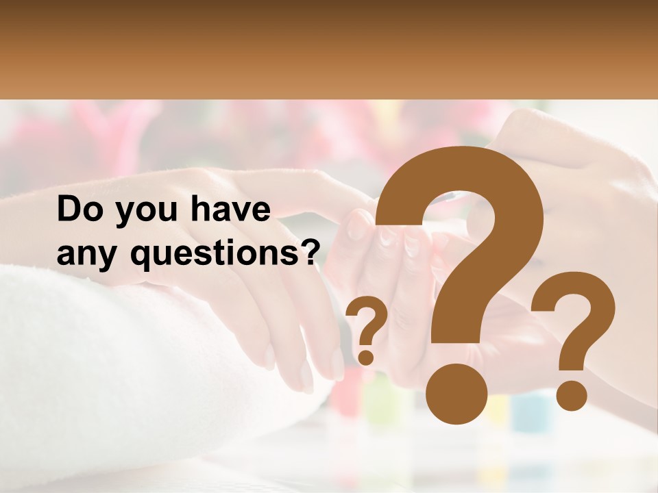 A Woman Getting Her Nails Done By A Nail Salon PowerPoint Template