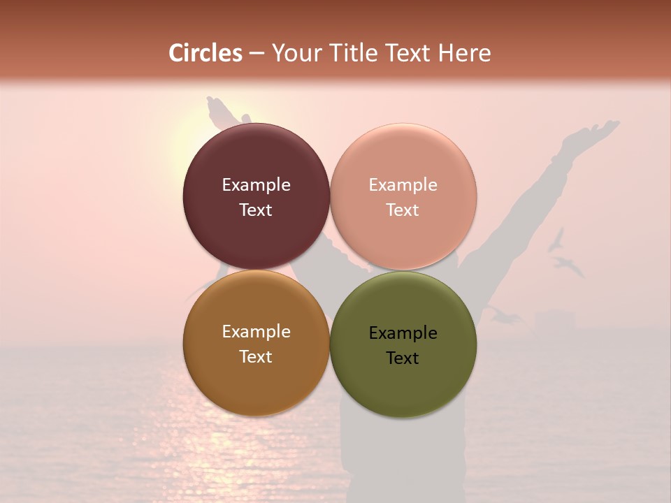 A Person Standing On A Beach With Their Arms In The Air PowerPoint Template