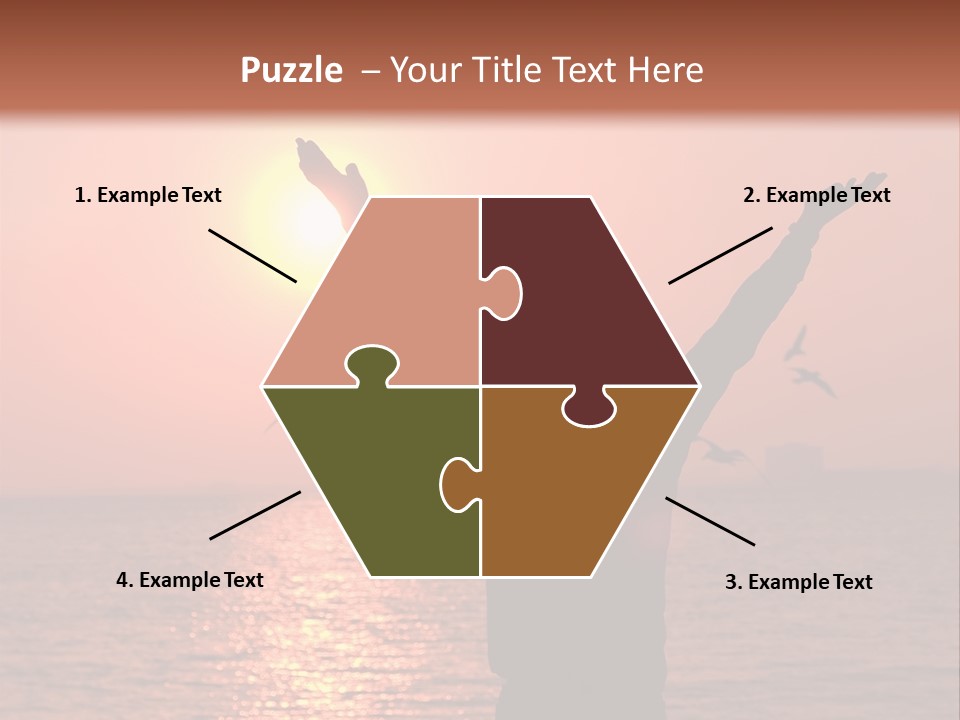 A Person Standing On A Beach With Their Arms In The Air PowerPoint Template