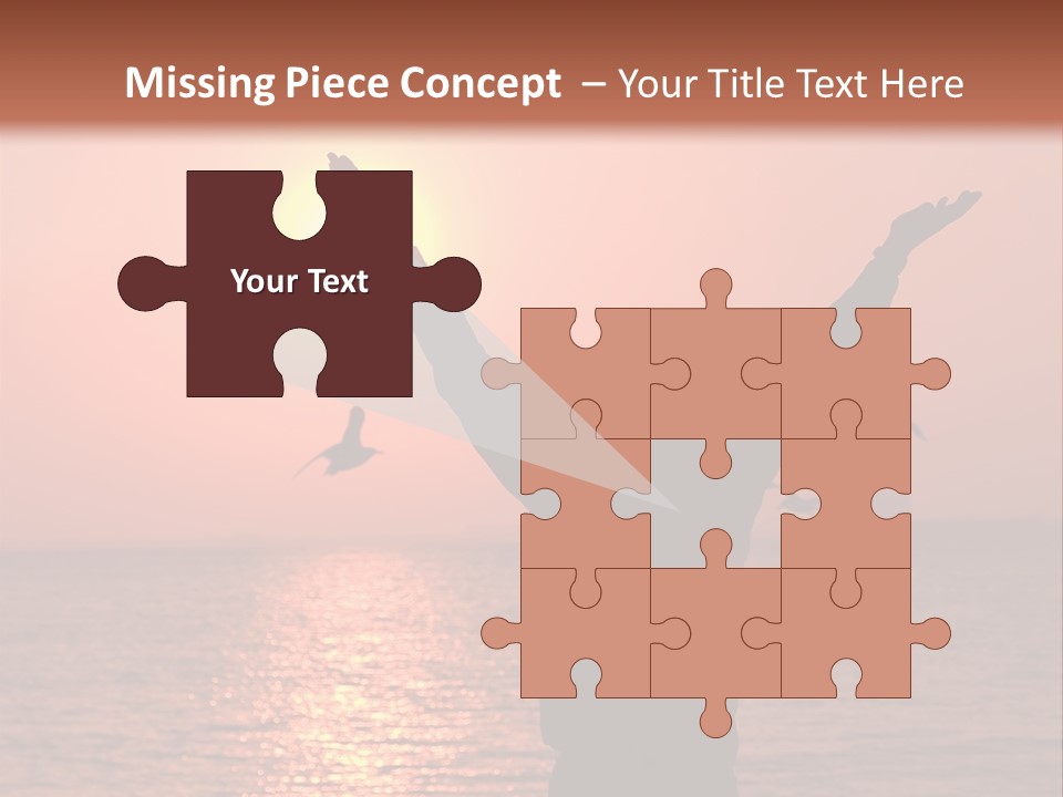 A Person Standing On A Beach With Their Arms In The Air PowerPoint Template