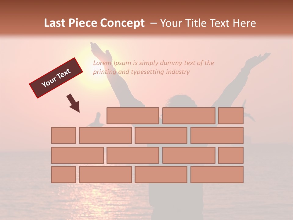 A Person Standing On A Beach With Their Arms In The Air PowerPoint Template