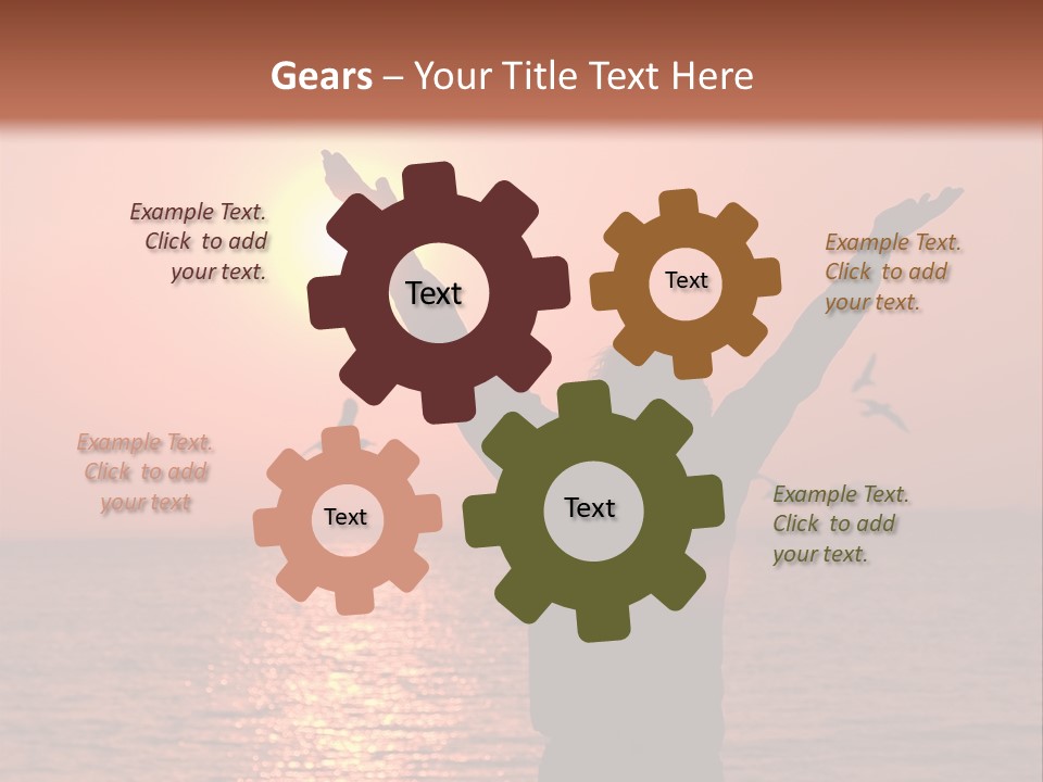 A Person Standing On A Beach With Their Arms In The Air PowerPoint Template