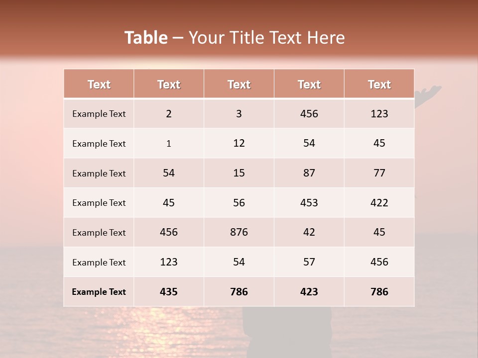 A Person Standing On A Beach With Their Arms In The Air PowerPoint Template
