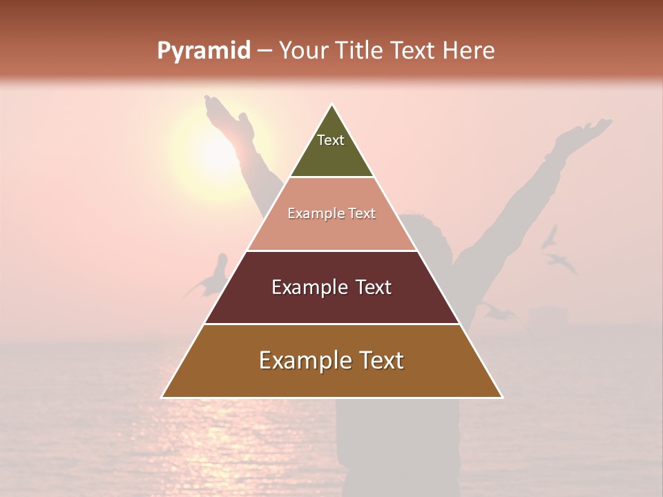 A Person Standing On A Beach With Their Arms In The Air PowerPoint Template