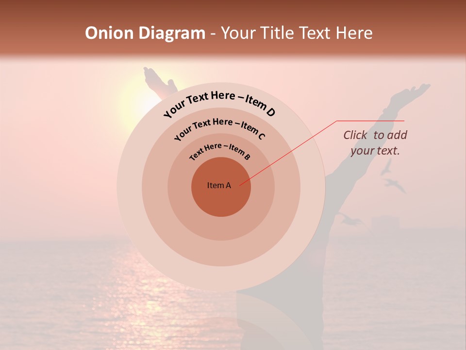 A Person Standing On A Beach With Their Arms In The Air PowerPoint Template