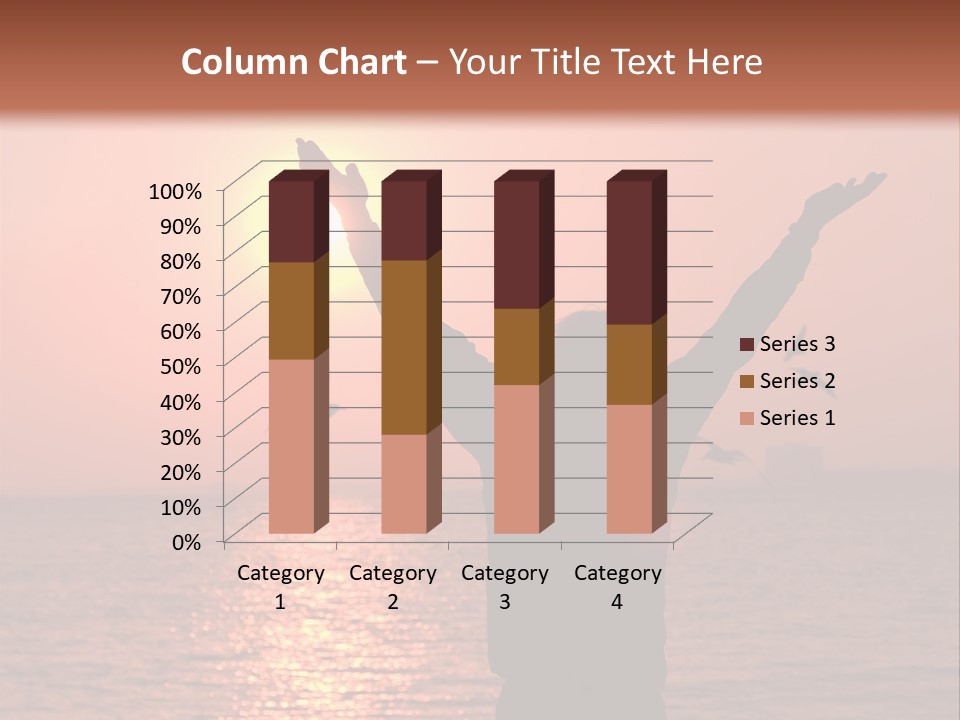 A Person Standing On A Beach With Their Arms In The Air PowerPoint Template